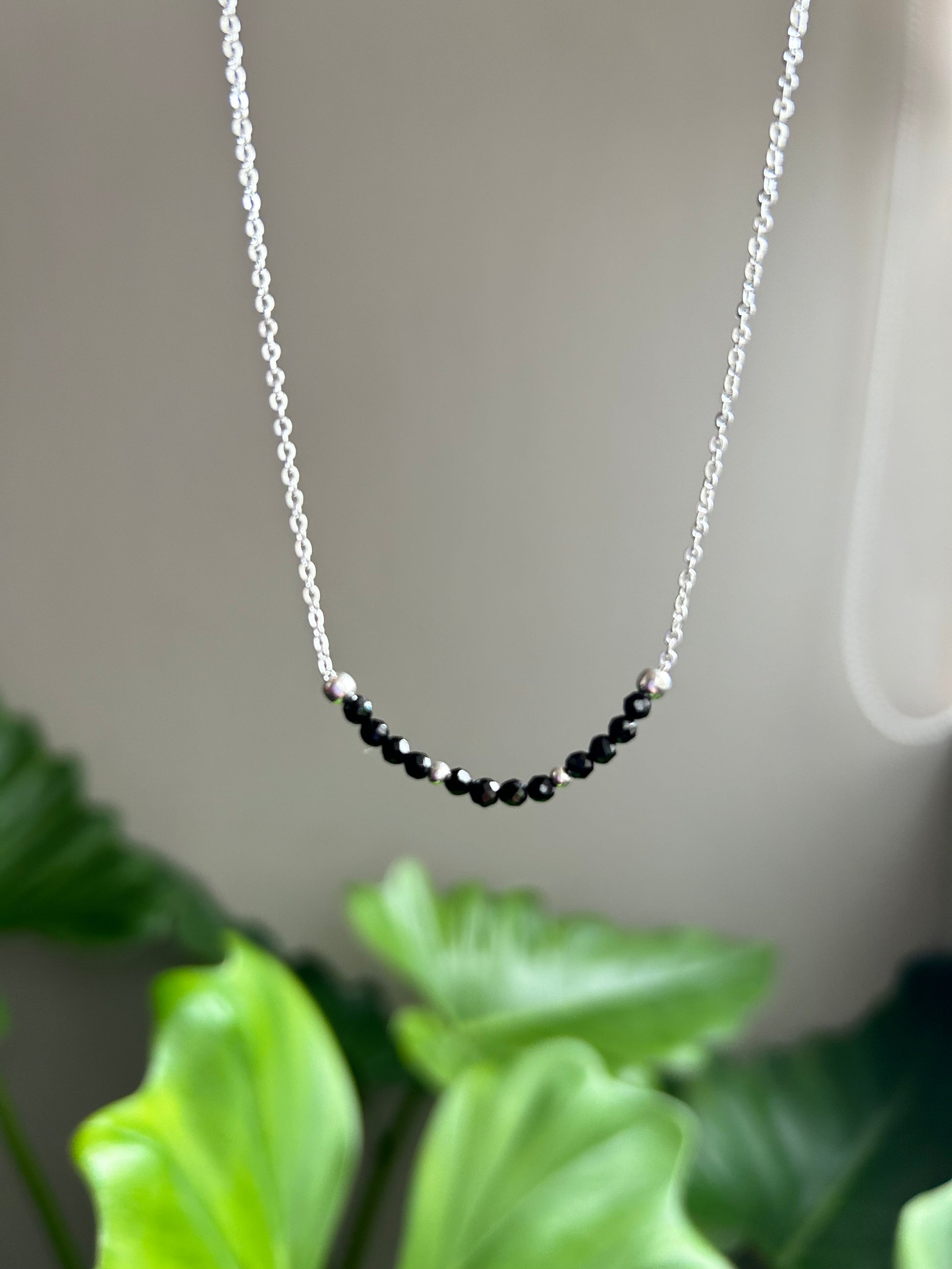 CHOKER KIRA TURMALINA NEGRA PLATA