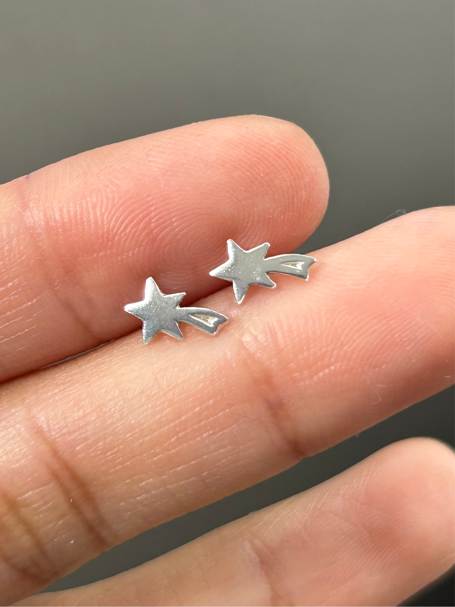 ARETES ESTRELLA FUGAZ -REVERSIBLES PLATA