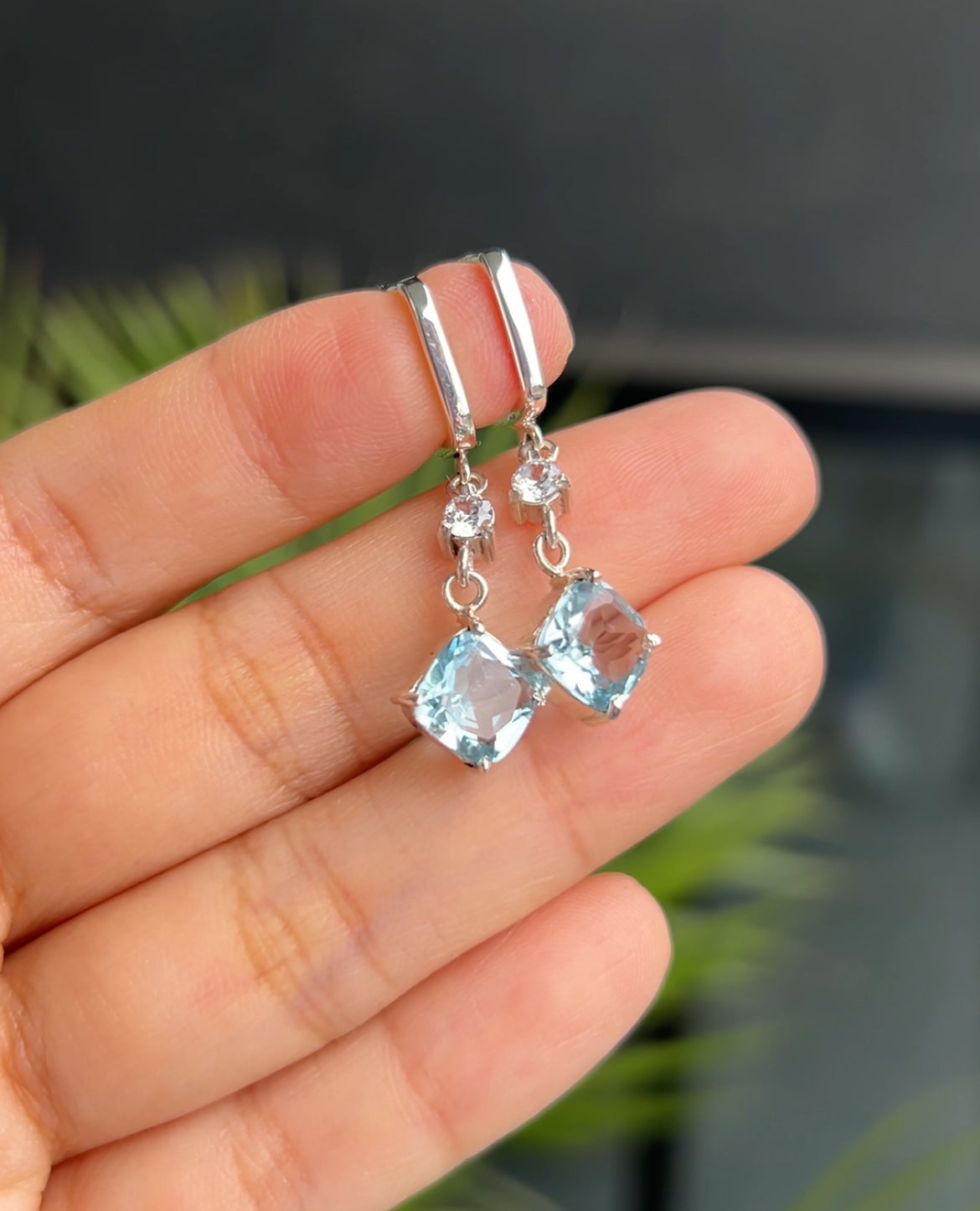 Aretes Topacio Sky blue