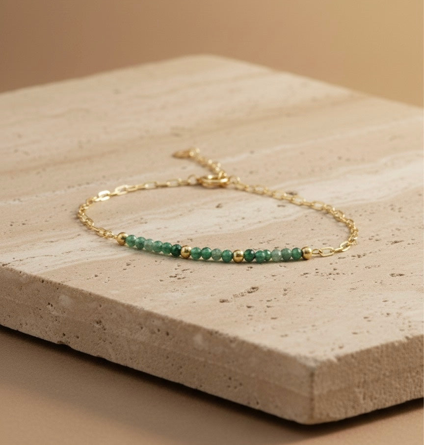 Pulsera Kira Dorado Esmeralda