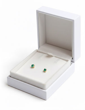 Aretes Esmeralda oro 18k (A PEDIDO)