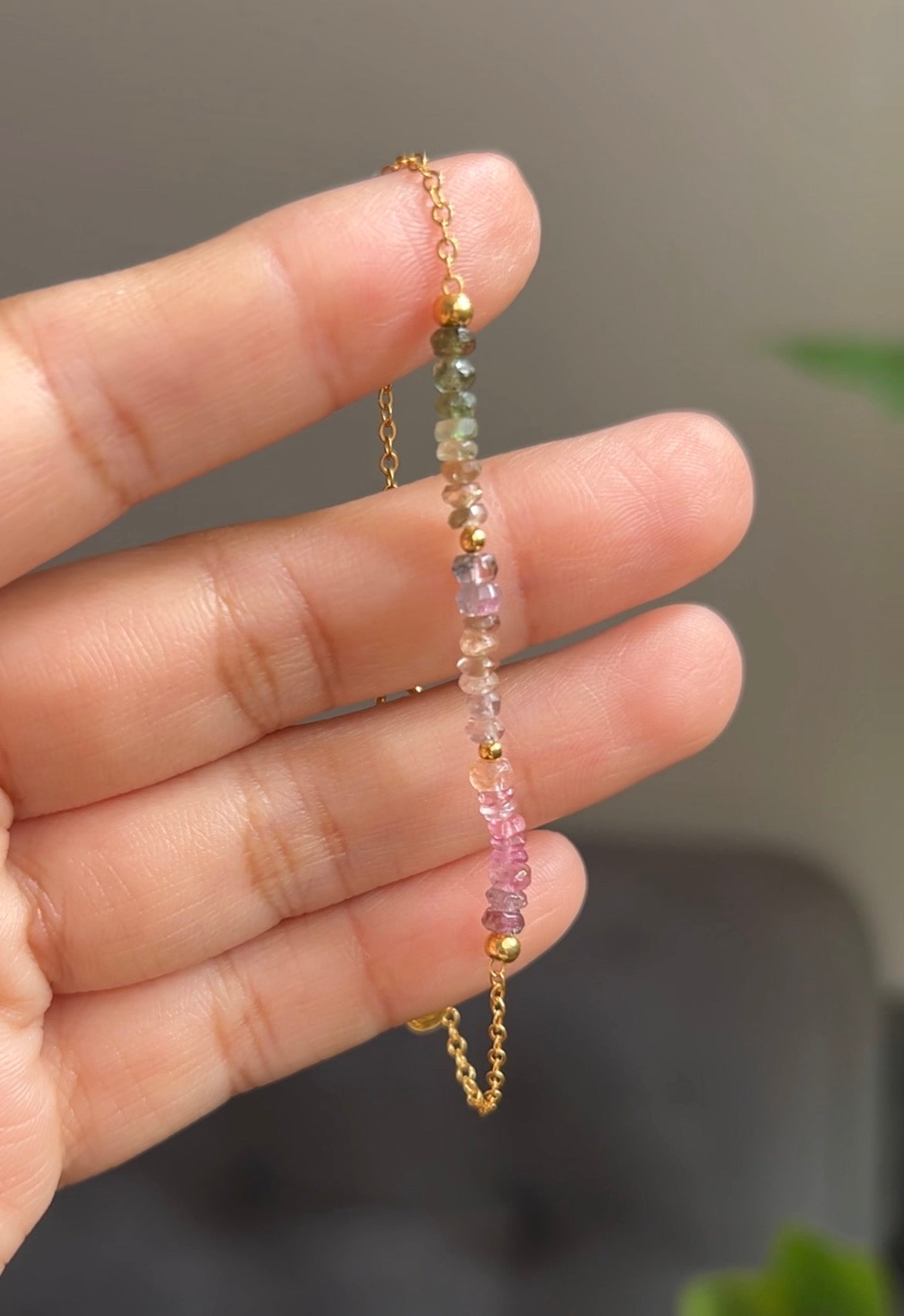 Pulsera Turmalinas Dorado