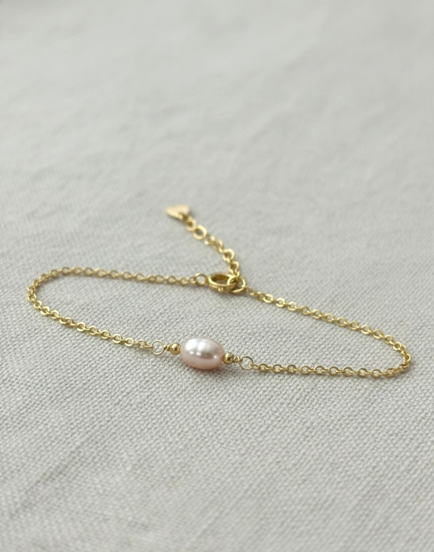 PULSERA PERLA NATURAL ORO 18K