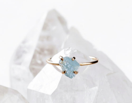 ANILLO BRIGHT AGUAMARINA ORO 18k (A Pedido)