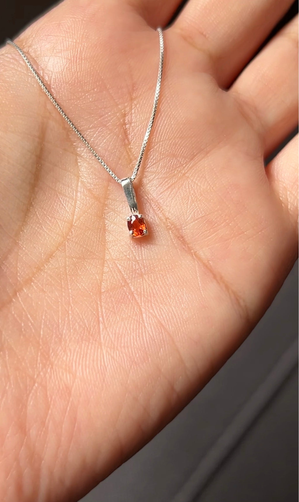 COLLAR OVAL ZAFIRO NARANJA PLATA