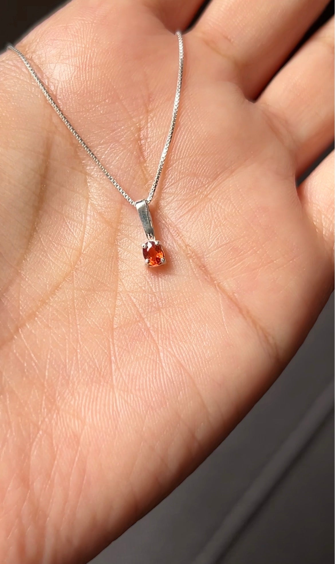 COLLAR OVAL ZAFIRO NARANJA PLATA