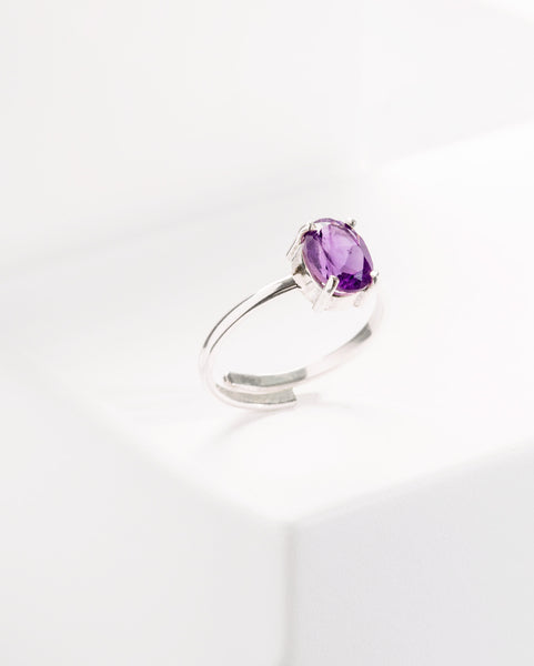 ANILLO OVAL PLATA AMATISTA