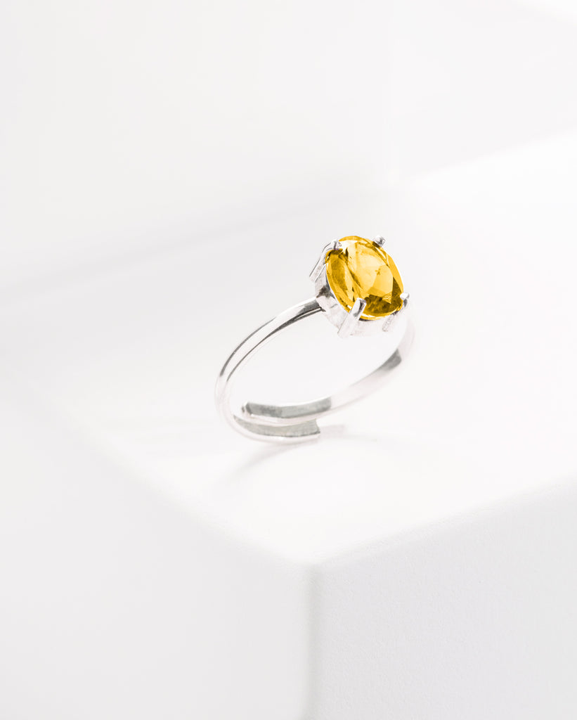 ANILLO OVAL PLATA CITRINO