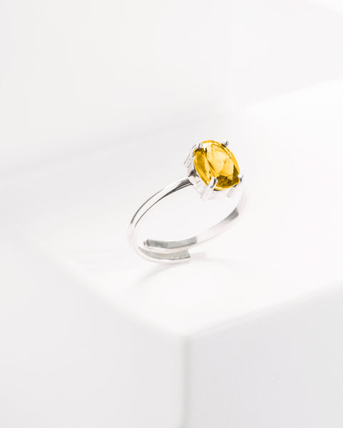 ANILLO OVAL PLATA CITRINO