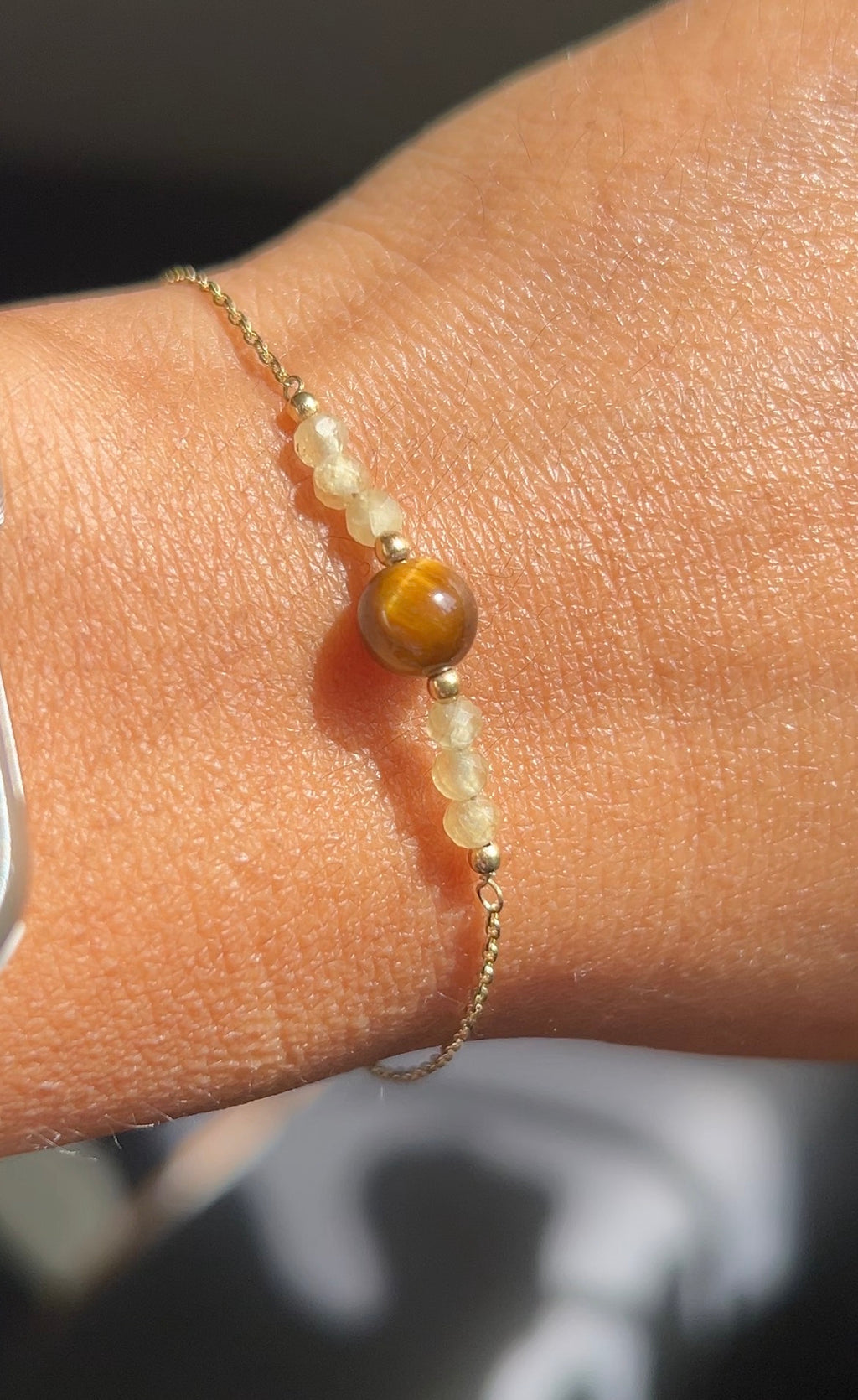 PULSERA ABUNDANCIA CITRINO Y OJO DE TIGRE ORO 18K