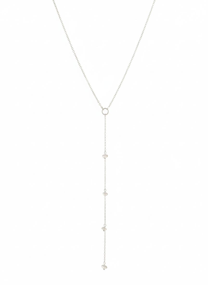 Collar Marea Cristales Herkimer Plata