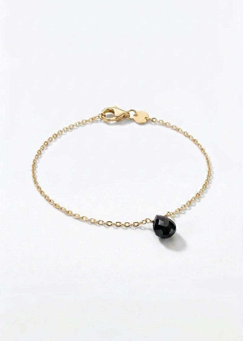 PULSERA GOTA TURMALINA NEGRA ORO 18K