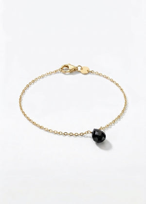 PULSERA GOTA TURMALINA NEGRA ORO 18K (A PEDIDO)