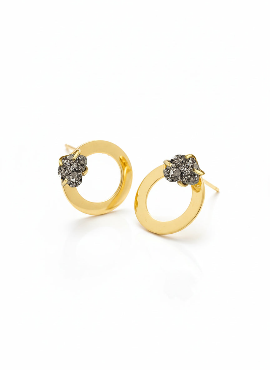 Aretes Ciclo Dorado 2 en 1