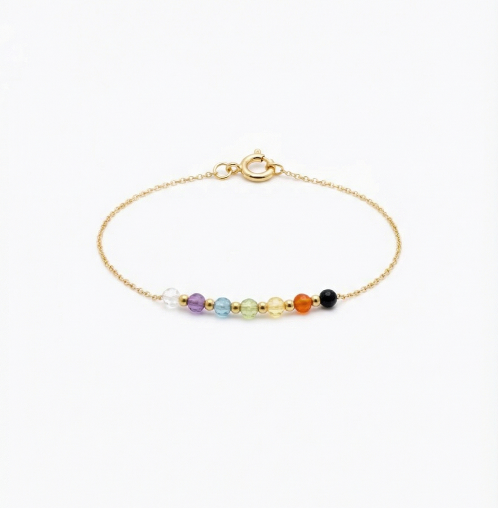 PULSERA 7 CHAKRAS ORO 18k