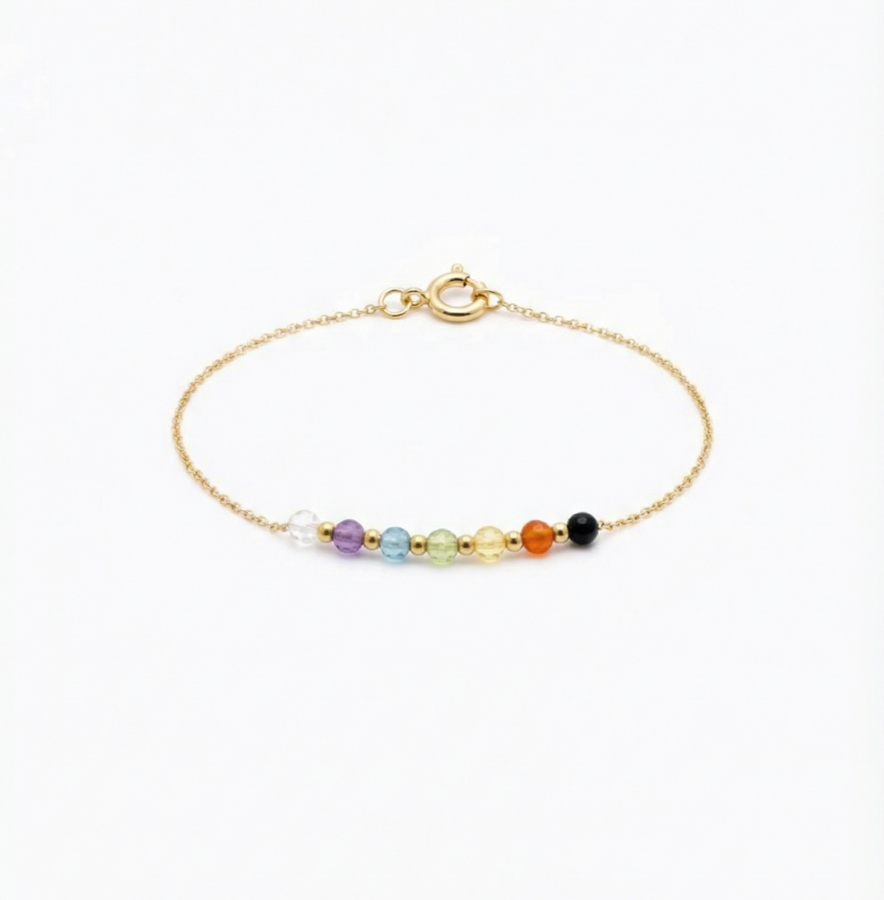 PULSERA 7 CHAKRAS ORO 18k
