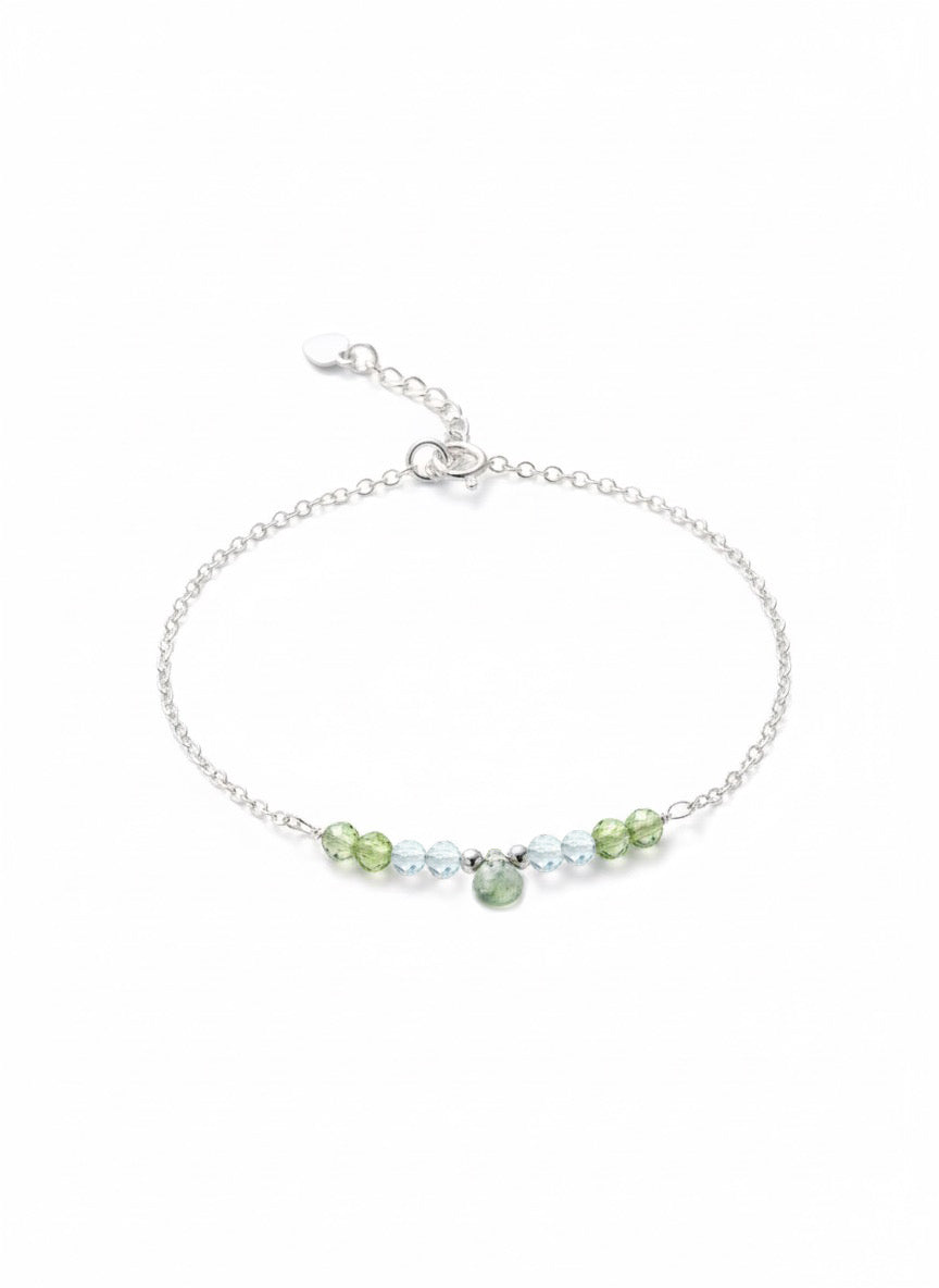 Pulsera Gota Turmalina Verde