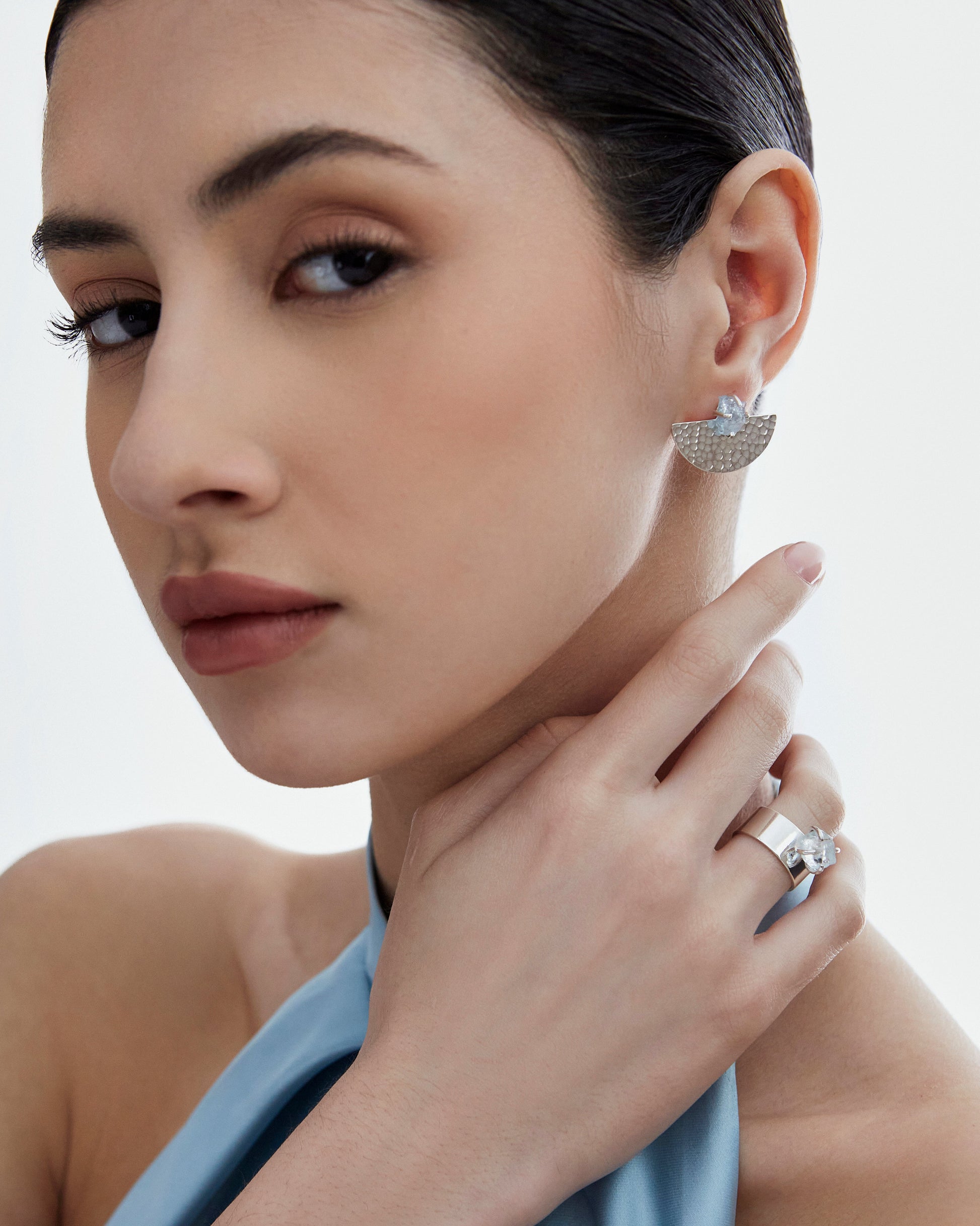 Aretes Alma Plata 2 en 1