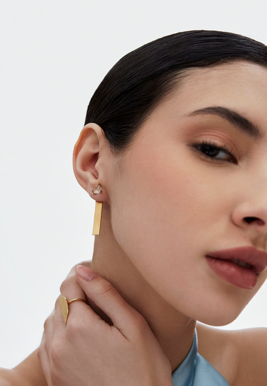 Aretes Aura Dorado 2 en 1
