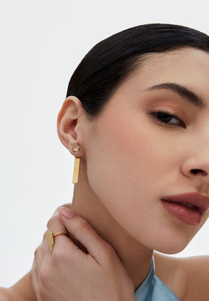 Aretes Aura Dorado 2 en 1