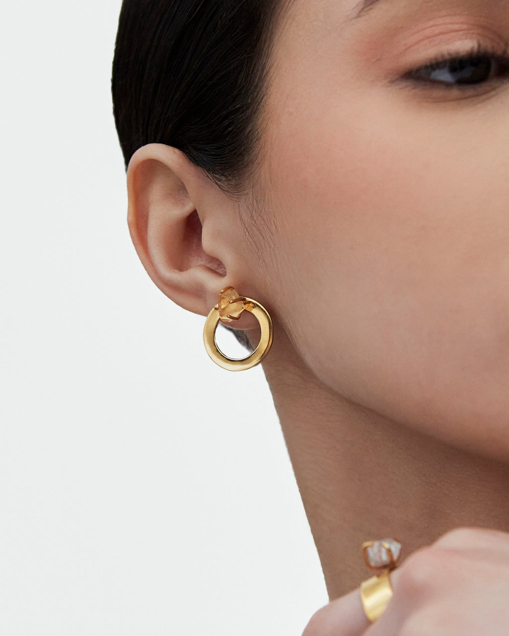 Aretes Ciclo Dorado 2 en 1