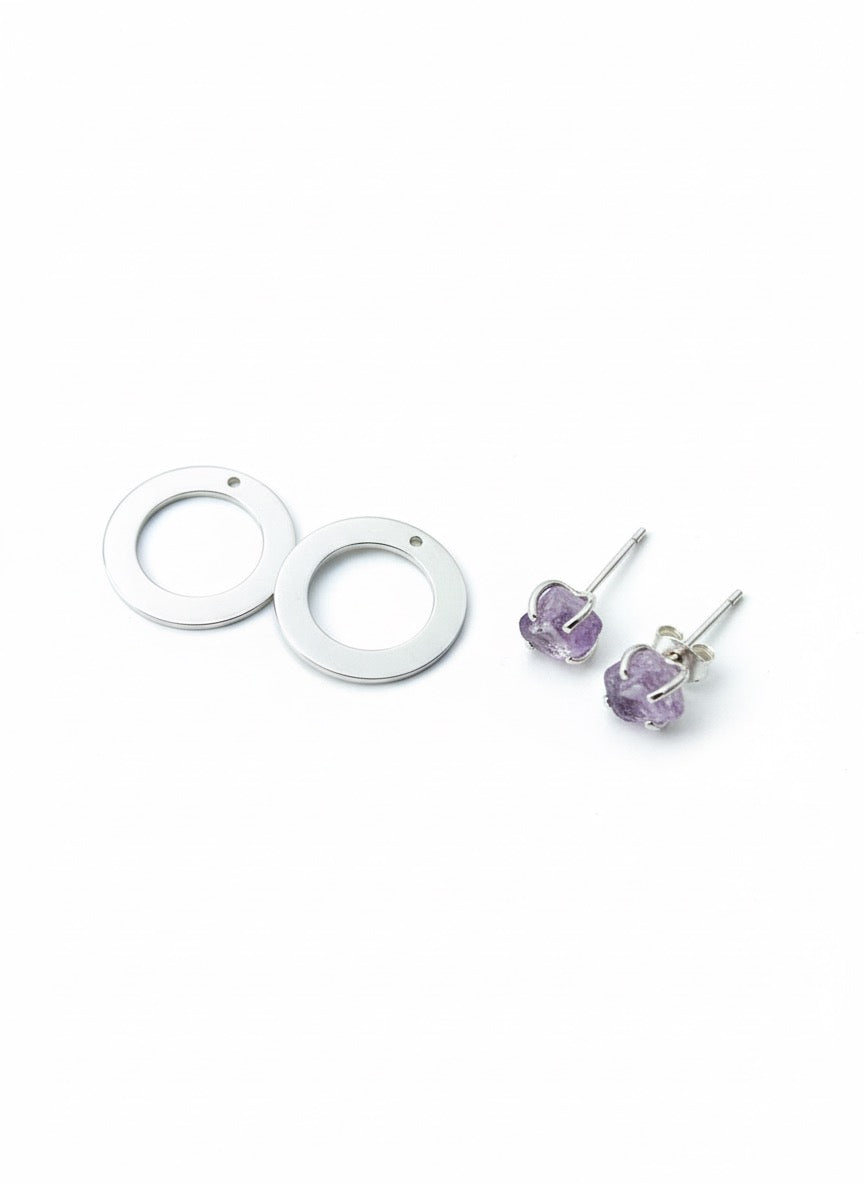 Aretes Ciclo Plata 2 en 1