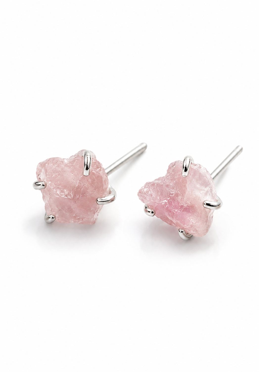 ARETES BRIGHT PLATA CUARZO ROSA