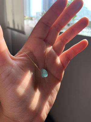 COLLAR PIEDRA NATURAL ORO 18k ESMERALDA