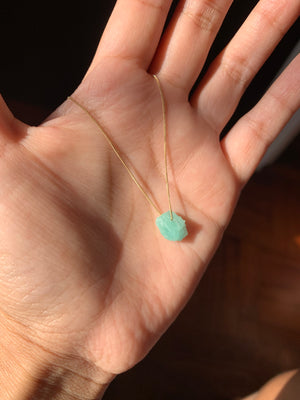 COLLAR PIEDRA NATURAL ORO 18k ESMERALDA