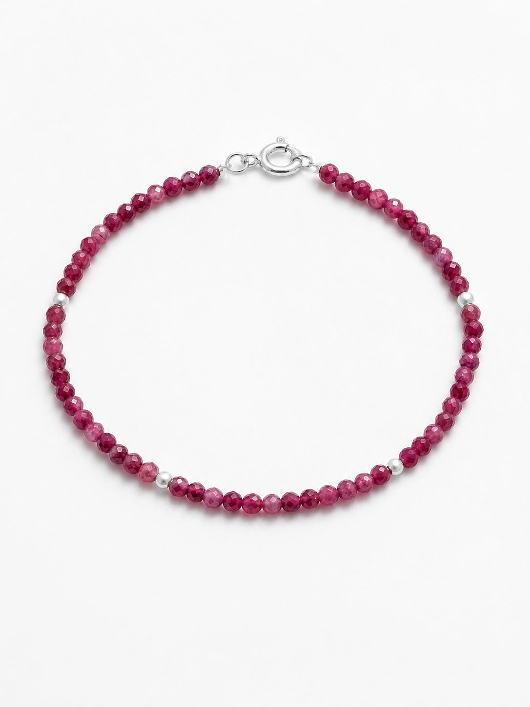 PULSERA RUBI 2.5MM PLATA