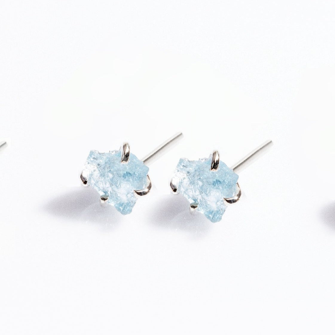ARETES BRIGHT PLATA AGUAMARINA