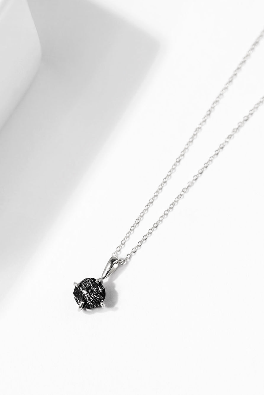 COLLAR ROCK TURMALINA NEGRA PLATA