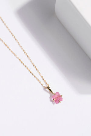 DIJE TURMALINA ROSA UÑAS ORO 18K (A pedido)