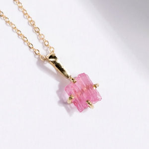 DIJE TURMALINA ROSA UÑAS ORO 18K (A pedido)