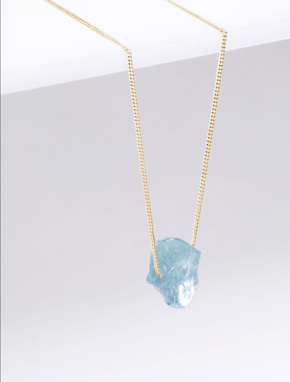 COLLAR PIEDRA NATURAL ORO 18k AGUAMARINA