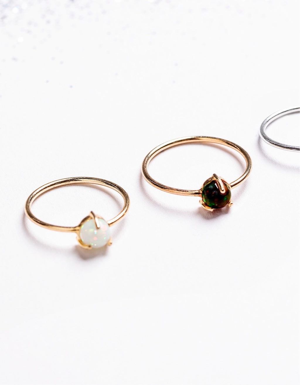 ANILLO OPALO ETIOPE BLANCO DORADO